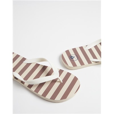 Striped Flip Flops, Men, Brown