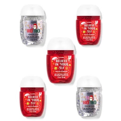 HOLIDAY FUN PocketBac Hand Sanitizers, 5-Pack