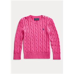 Girls 2-6x Cable-Knit Cotton Sweater