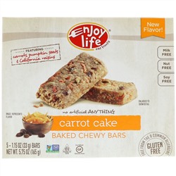 Enjoy Life Foods, Baked Chewy Bars, Carrot Cake, 5 Bars, 1.15 oz (33 g) Each