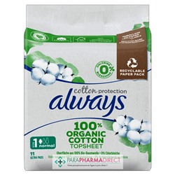 Always Cotton Protection - Taille 1 Normal - 11 Serviettes