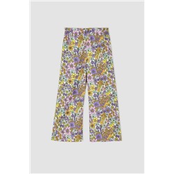 Defacto Kız Çocuk Çiçekli Kısa Kollu Bluz Pantolon 2'li Takım X8403A622HS