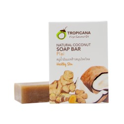 Натуральное кокосовое мыло Tropicana "Plai" с экстрактом имбиря для гладкой и здоровой кожи 100 гр./ Tropicana Plai Herbal Coconut Oil Soap 100 G_