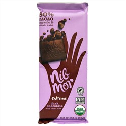 Nibmor, Органический, темный шоколад с кусочками какао, Экстрим, 2,2 унции (62 г)