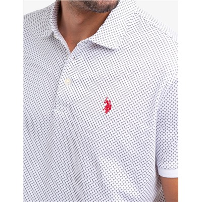 ALL OVER GEO PRINT JERSEY POLO SHIRT