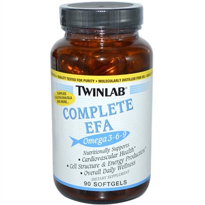 Twinlab, Complete EFA Омега 3-6-9, 90 капсул