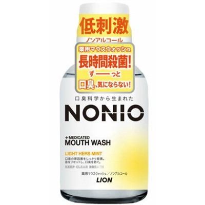 LION Ополаскиватель для полости рта  антибактериальный NONIO Mouth Wash cо вкусом мяты и лемонграсса без спирта 80 мл