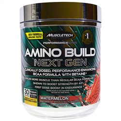 Muscletech, Amino Build Next Gen BCAA Formula With Betaine, Watermelon, 9.74 oz (276 g)