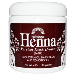 Rainbow Research, Henna, Hair Color & Conditioner, Dark Brown (Sable), 4 oz (113 g)