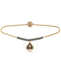 SWAROVSKILadies Gold-tone Plated Crystal-embellished Spade Strand Bracelet