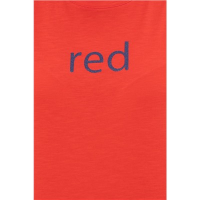 Kadın Kırmızı Bisiklet Yaka Tişört