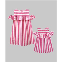 Poppy Pink Stripe Ruffle-Accent Lucy Shift Dress - Infant, Toddler, Girls, Women & Plus A.T.U.N.