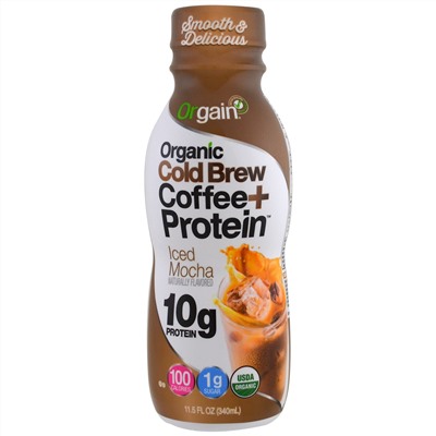 Orgain, Органический капельное кофе + протеин, ледяная мокка, 340 мл (11,5 жид. ун.)