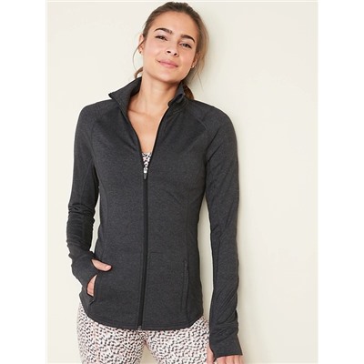 Fitted Soft-Brushed Performance Zip Jacket for Women