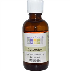 Aura Cacia, 100% чистое эфирное масло лаванды, 2 жидкие унции (59 мл)