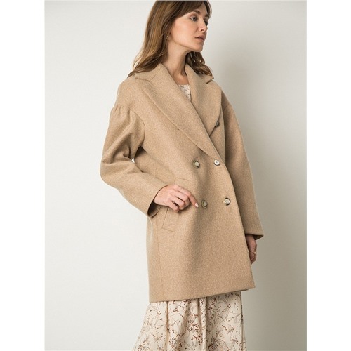 Шерстяное пальто с обьемными рукавами R064/duanet Размер 50