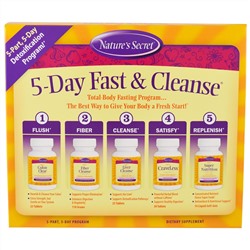 Nature's Secret, 5-Day Fast & Cleanse, 5-дневная программа лечебного голодания и очищения организма, 5 частей