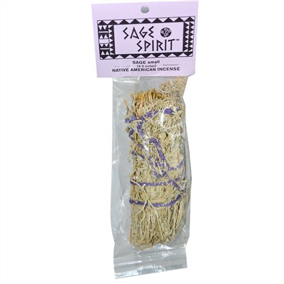 Sage Spirit, Благовоние коренных американцев, Шалфей, 1 палочка для окуривания малого размера (10-12 см)