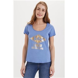 Lee Cooper Kadın Darla O Yaka T-Shirt Mavi 192 LCF 242023