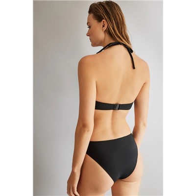 Top bikini bandeau negro