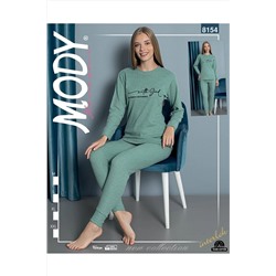 MODY Mint Yeşili Soft Kışlık Kadın Pijama Takım 8154