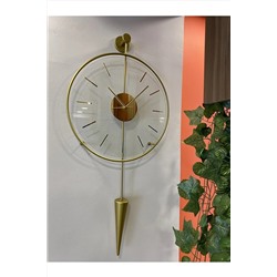 MetaQuartz Aksesuar Gold Gravity Pendulum Elegant Series 40x90 , Modern Dekoratif Metal Cam Duvar Saati GrPendulumGold