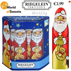 Riegelein Massiv-Weihnachtsmann groß 10x12,5g