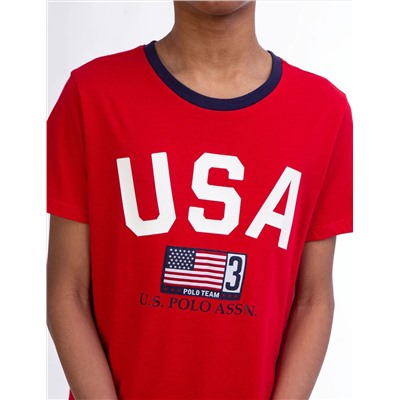 BOYS USA FLAG CREW NECK T-SHIRT