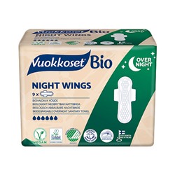 Прокладки "100% Bio Night Wings", с крылышками