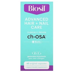 Biosil, Advanced Hair + Nail Care + Biotin, 60 Original Capsules By Biosil