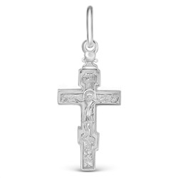 Крест из серебра родированный - 3 см