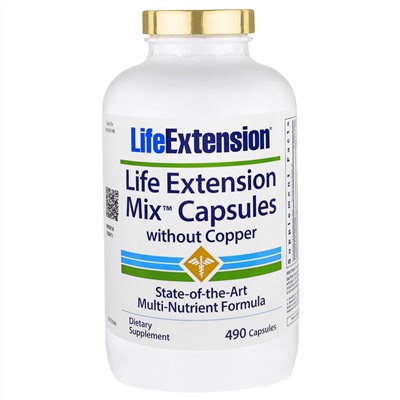 Life Extension, Miх Капсулы без Меди, 490 капсул