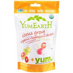 YumEarth, Органические леденцы с витамином C, цитрусовый вкус, 3.3 унций (93.5 г)