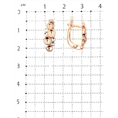 Серьги из золочёного серебра с частичным родированием 925 пробы 2-3051зр