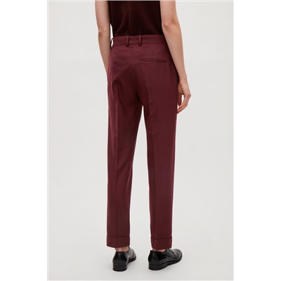 STRAIGHT-LEG WOOL TROUSERS