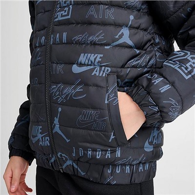 KIDS' JORDAN ALLOVER PRINT TONAL PUFFER JACKET