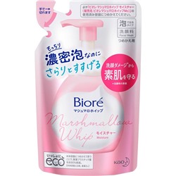 KAO BIORE Facial Wash Marshmallow Whip Moisture Пенка для умывания увлажняющая с гиалуроновой кислотой, цветочный аромат, сменная упаковка,130мл