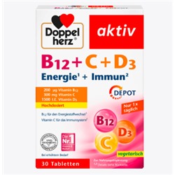 Vitamin B12 + C + D3 (30 Tabletten), 33,2 g