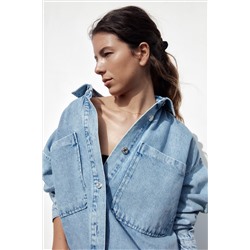 DENIM OVERSHIRT WITH PATCH POCKETS