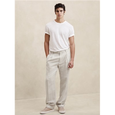 LINEN-COTTON RELAXED WIDE PANT