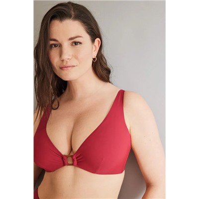 Top bikini halter arandela rosa