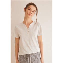 Camiseta 100% algodón manga corta gris claro