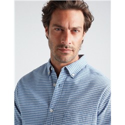 Plaid Oxford Shirt, Men, Blue