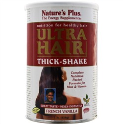 Nature's Plus, Густой коктейль «Ультра волосы, французская ваниль, 1 фунт (454 г)