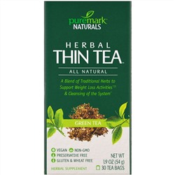 PureMark Naturals, Травяной чай для похудения, зеленый чай, 30 чайных пакетиков, 1,9 унции (54 г)
