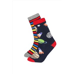 Defacto Erkek Çocuk 2'li Pamuklu Kışlık Çorap A6675A8NS