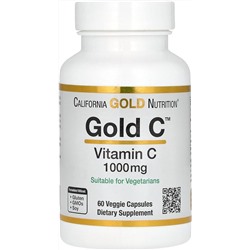 California Gold Nutrition Gold C, Витамин С класса USP, 1000 мг, 60 растительных капсул