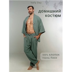 Костюм мужской  домашний VALLY DAY -Кимоно с брюками цвет табак