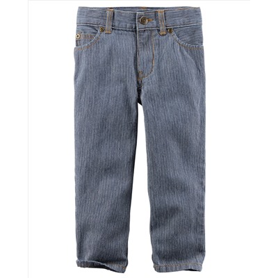 Hickory Stripe 5-Pocket Straight Jeans