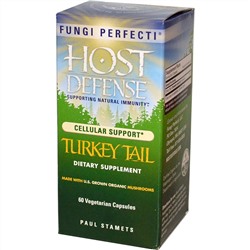 Fungi Perfecti, Host Defense, Turkey Tail, 60 NP Caps